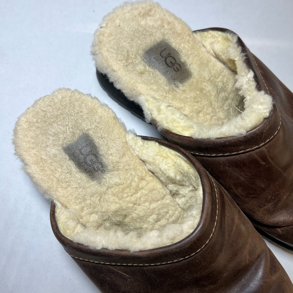 UGG Dark Brown Shearling Slip-Ons 9 - Picture 3 of 12